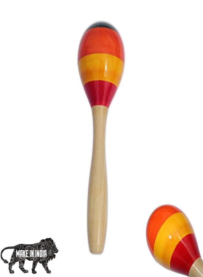 Gift Equals Love Wooden Hand Crafted Baby Rattles 2 pcs Babies, Infants, Non Toxic Finished Safely Handcrafted with Nice Sound Making Toy- Multi Color (Egg Shaker) - Image 1